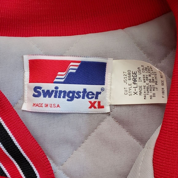 Vintage 1980's/1990's Men's Chicago Bulls Red Satin Swingster Jacket Size XL USA - Picture 4 of 7